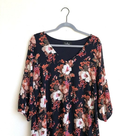 Lulus Shifting Dears Navy Blue Floral Print Dress - Picture 3 of 12